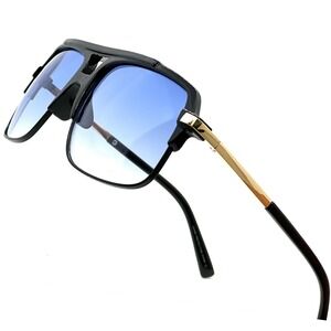 Aviator Sunglasses Blue Gradient Lens Fashion Pilot Sun Glasses Men Square Style